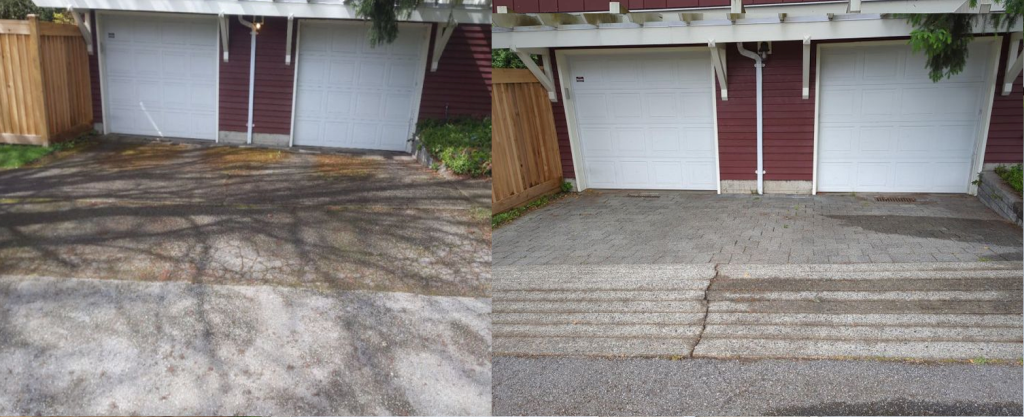 Driveway before and after